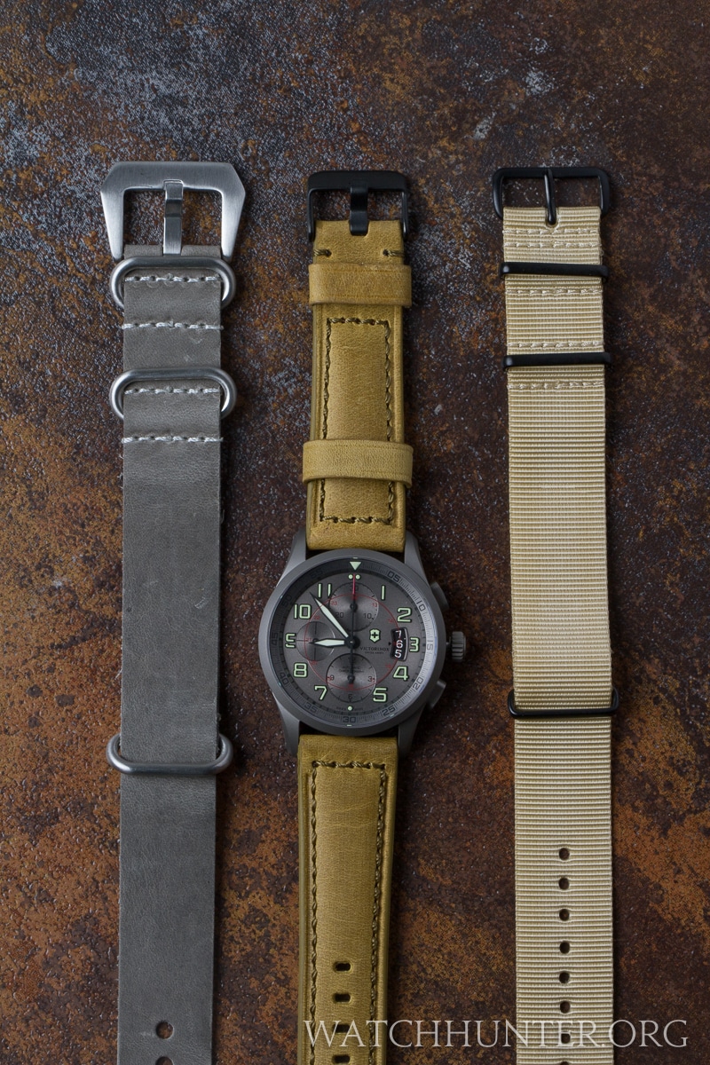 Strap Swap Victorinox Swiss Army Airboss Titanium Chronograph Gets A Crown And Buckle Watch 8035