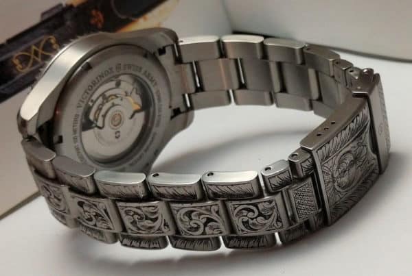 A Texas Metal Engraver Uses A Swiss Army Maverick Watch as His Canvas