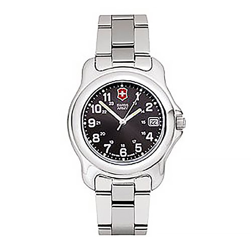 Victorinox Swiss Army - 24343 - Officer's Ladies, Black Dial, Bracelet ...