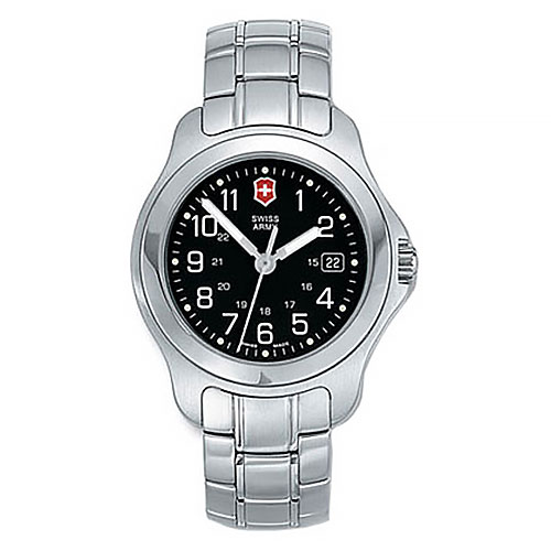 Victorinox Swiss Army - 24683 - Officer's LS, Black Dial, Bracelet ...